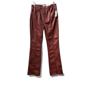 NWT And Now This High-Rise Faux-Leather Slit Bootcut Pants Sz 12